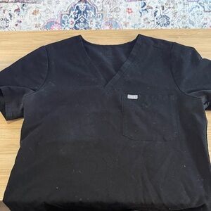 Figs Charcoal V-Neck Scrub Top